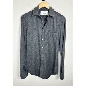 FRAME Denim Men’s Button Down Gray Wool Blend Shirt Size Small